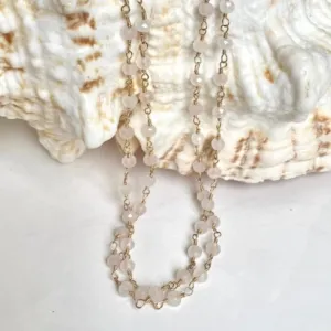 Long Rose Quartz Necklace