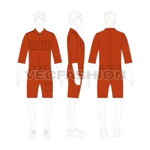 Mens Boiler Suit with Shorts