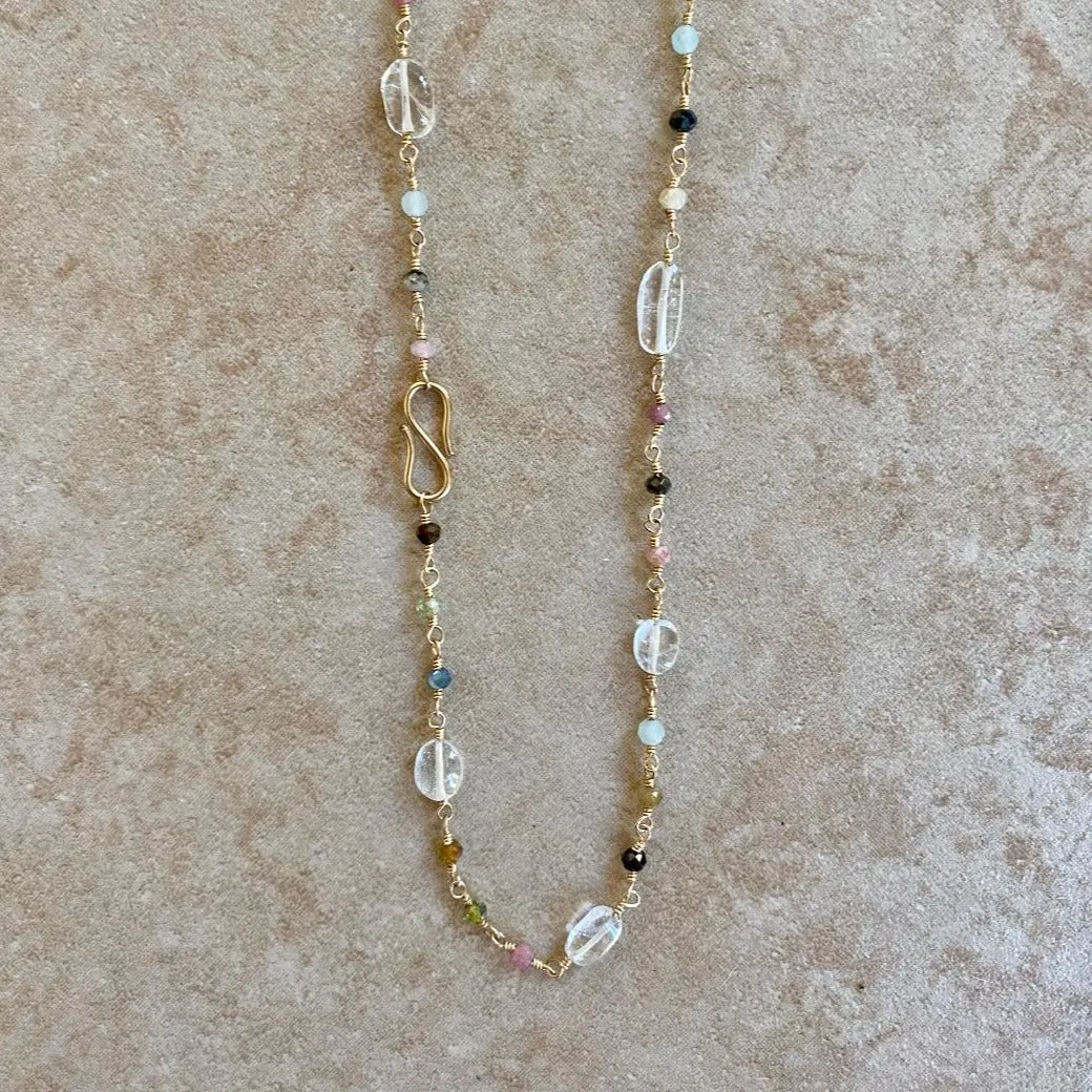 Mixed Gemstone Necklace Infinity