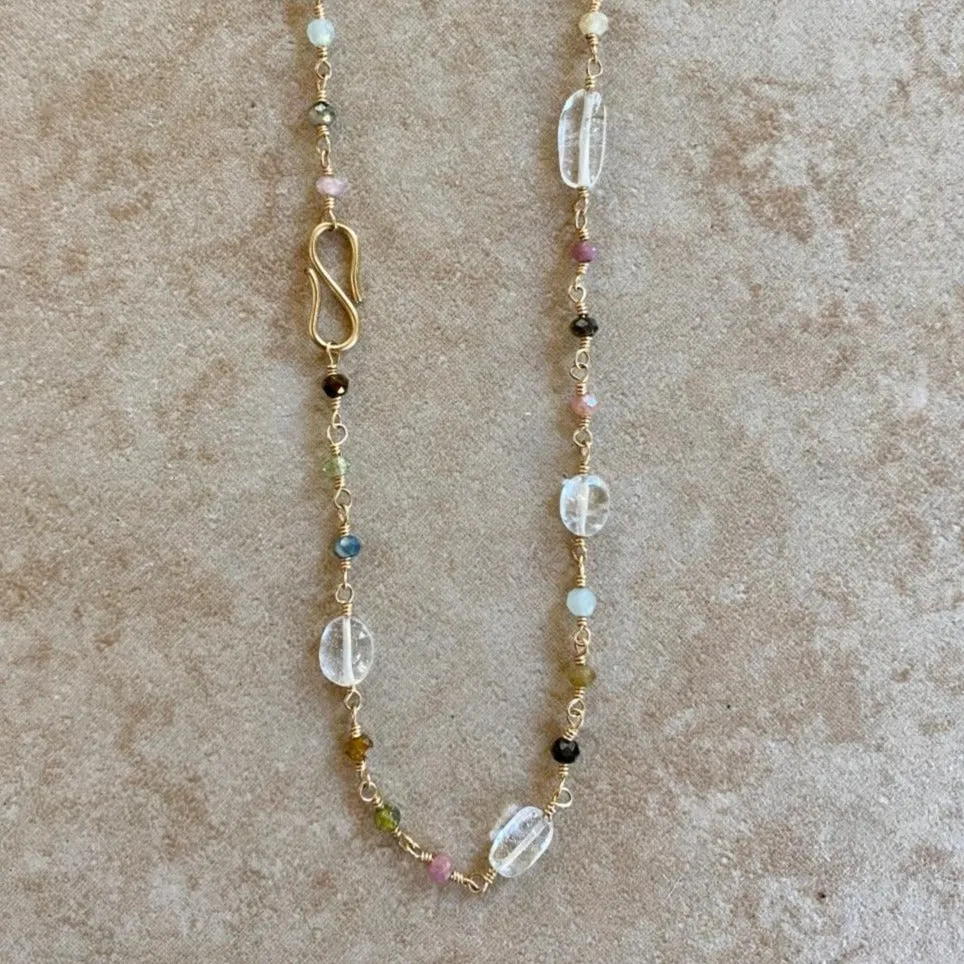 Mixed Gemstone Necklace Infinity