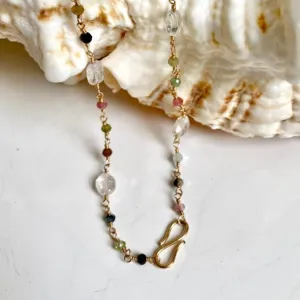 Mixed Gemstone Necklace Infinity