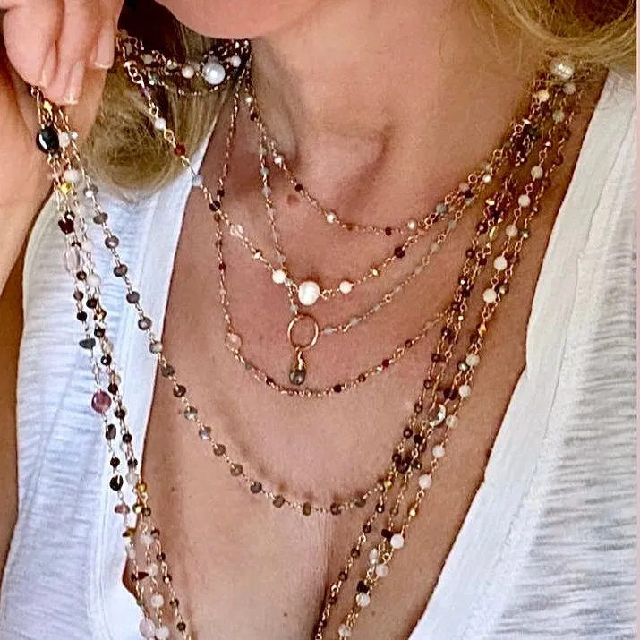 Mixed Gemstone Necklace Infinity