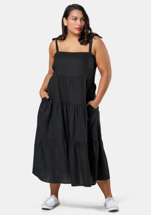Movin On Up Linen Dress