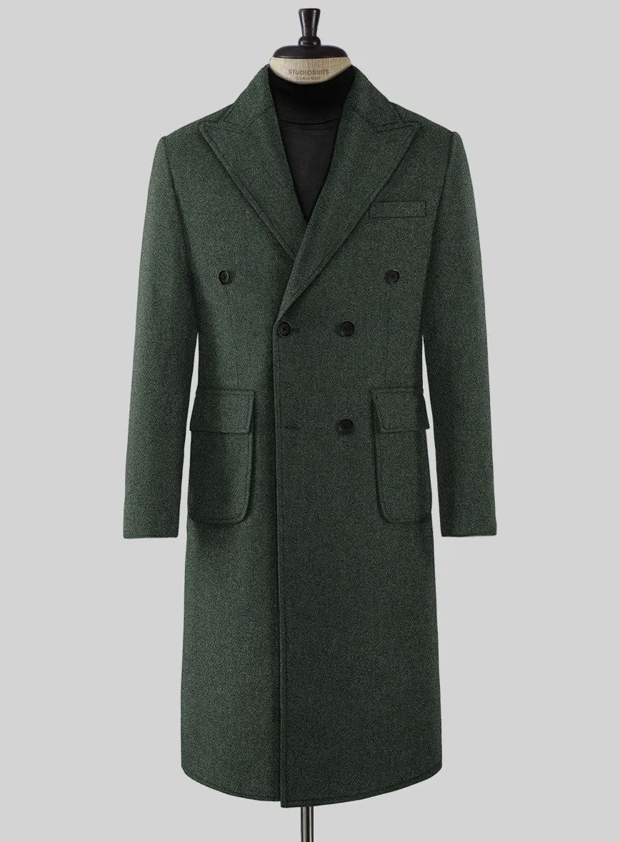 Musto Green Heavy Tweed Overcoat