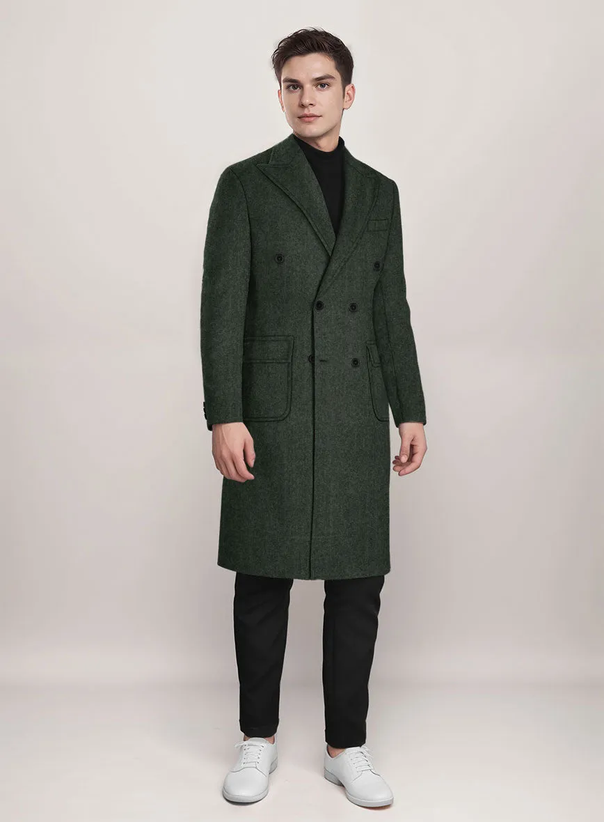 Musto Green Heavy Tweed Overcoat