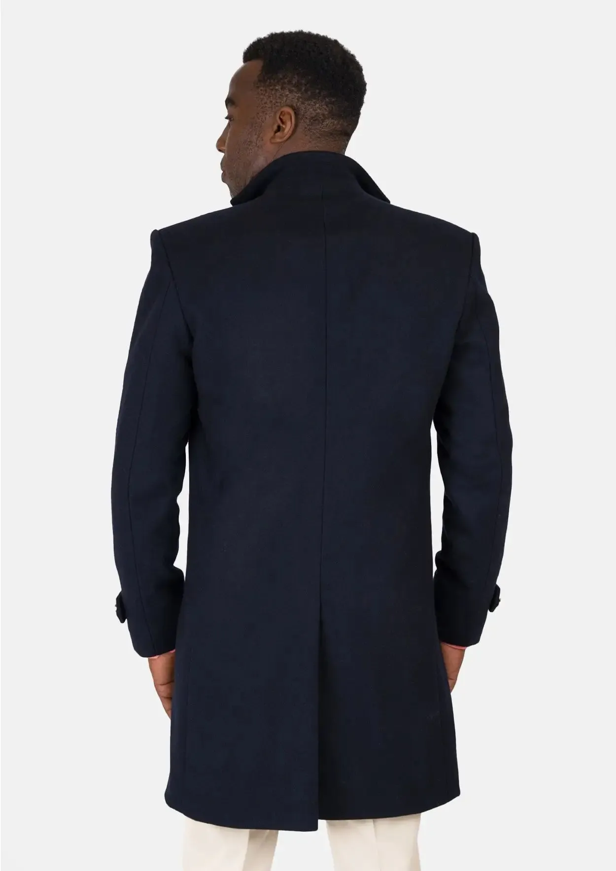Navy Wool Classic Overcoat