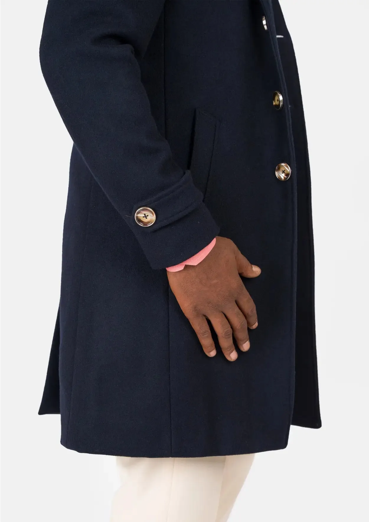 Navy Wool Classic Overcoat