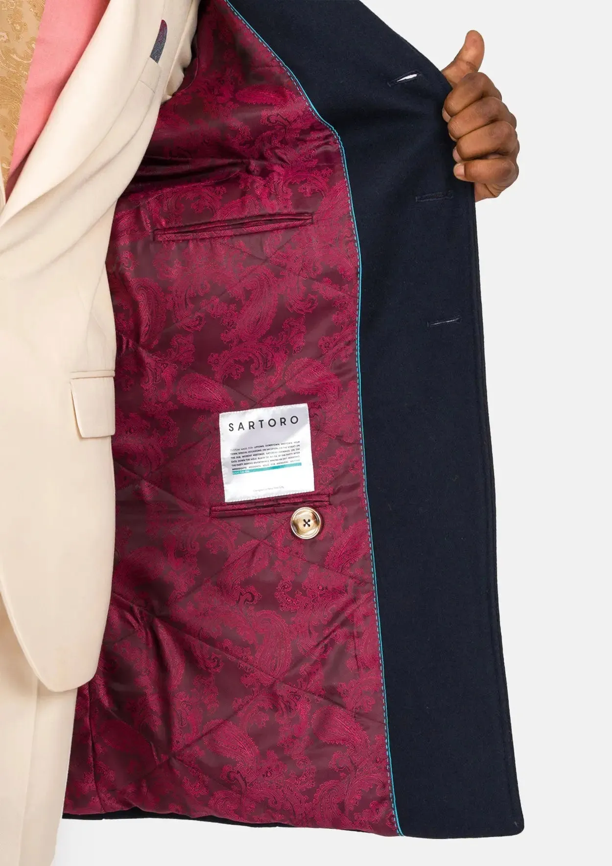 Navy Wool Classic Overcoat