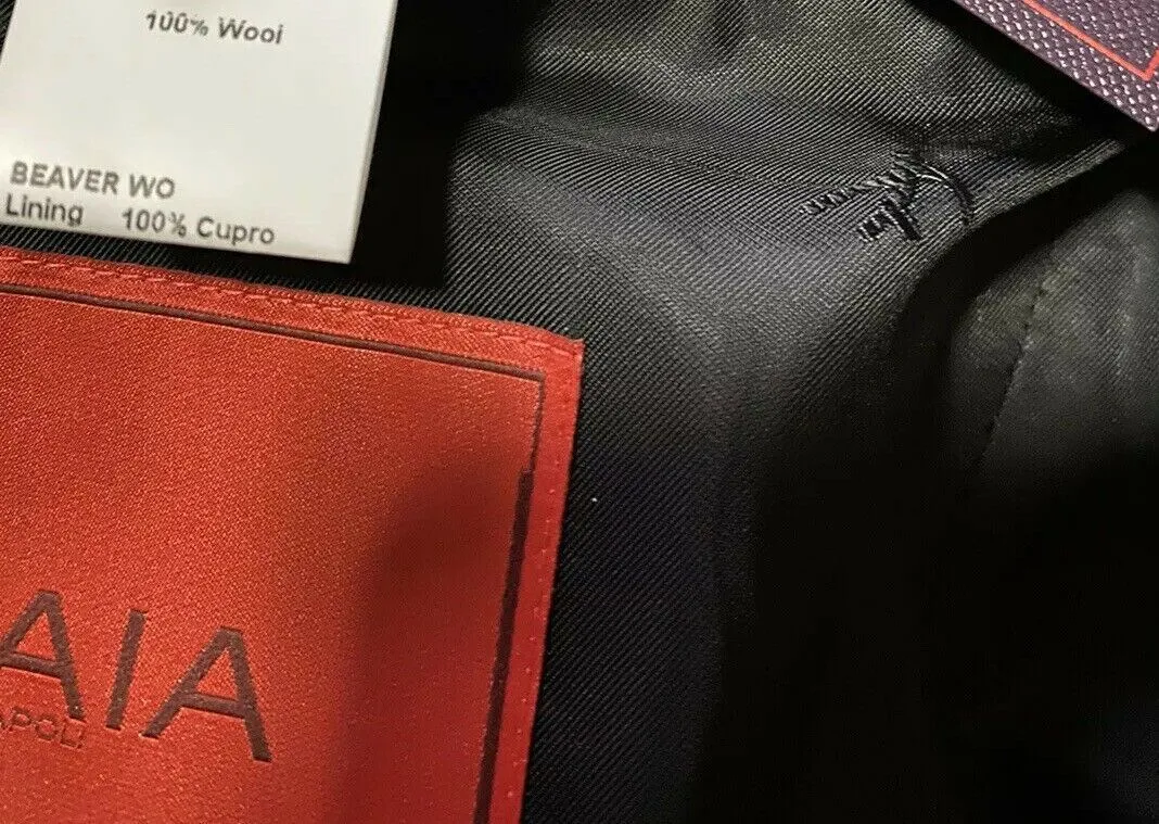 New $4200 Isaia Men’s Overcoat Coat Black Size 40R US ( 50R Eu ) Italy