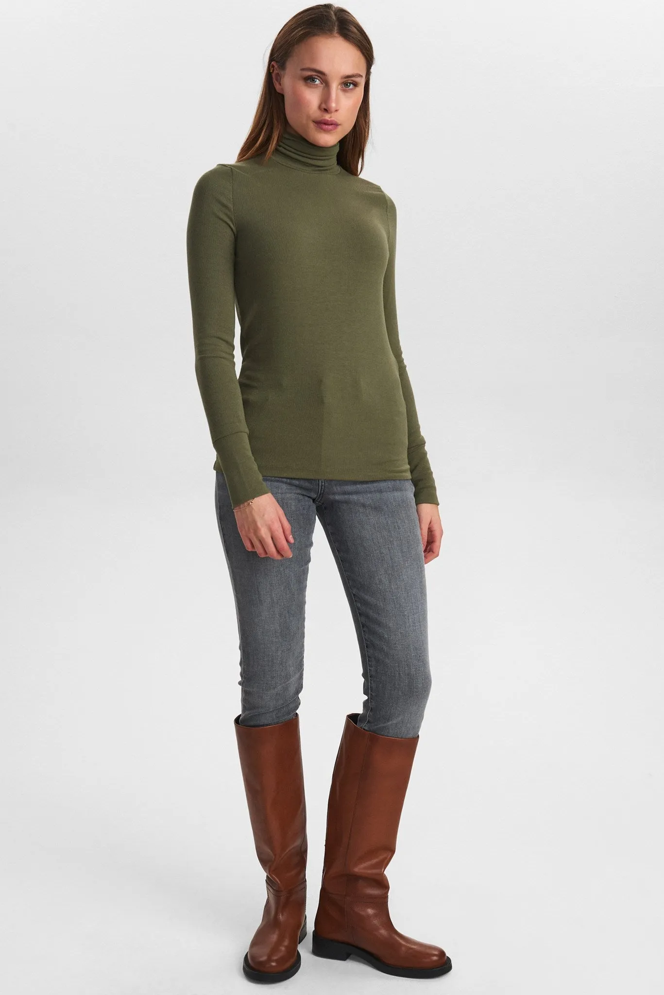 NUBOWIE ROLLNECK RIB - NOOS - Deep Lichen Green