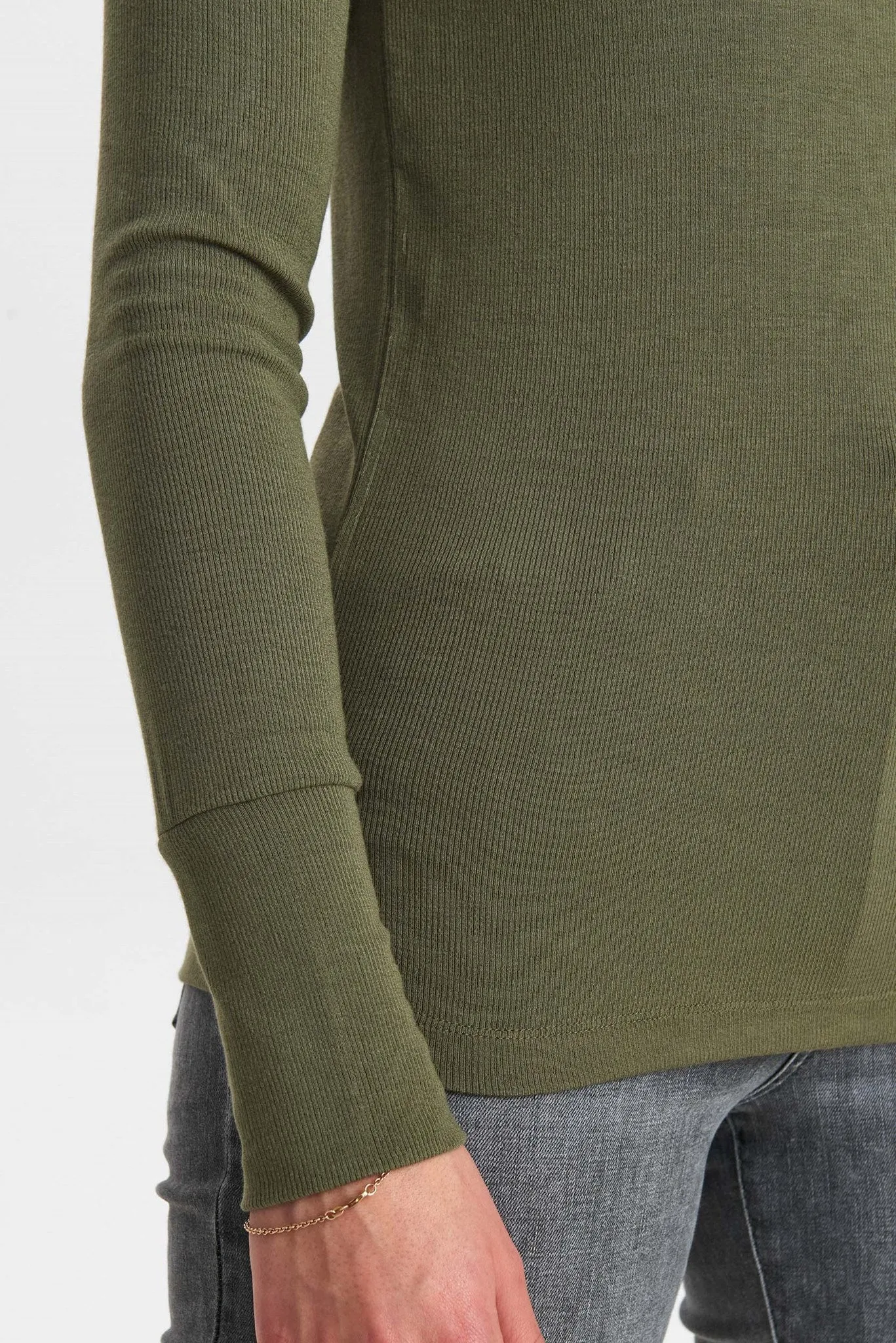 NUBOWIE ROLLNECK RIB - NOOS - Deep Lichen Green