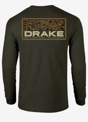 Old School Bar T LS in Army Green by Drake