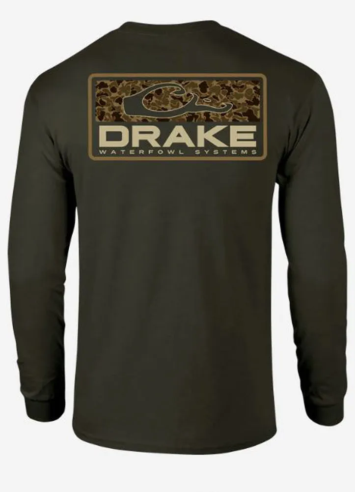 Old School Bar T LS in Army Green by Drake