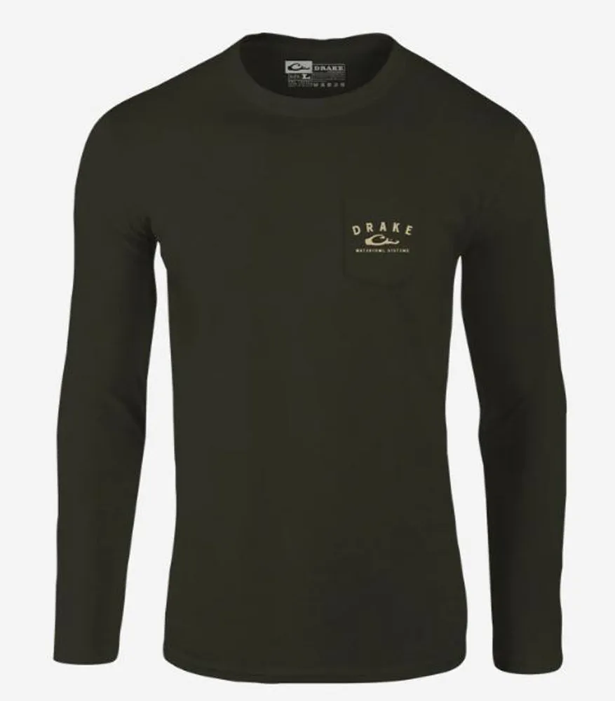 Old School Bar T LS in Army Green by Drake