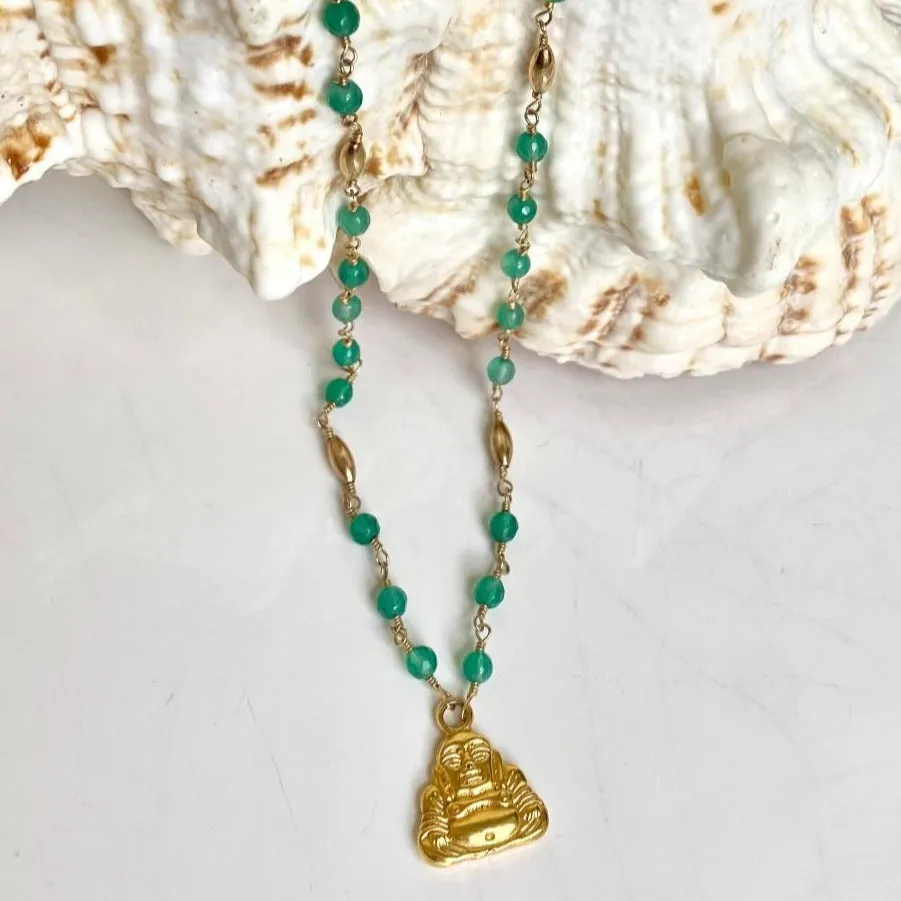 Onyx Necklace with Buddha