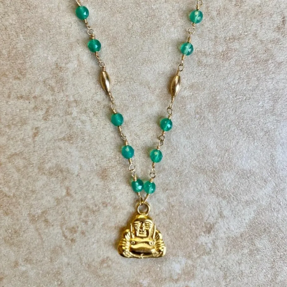 Onyx Necklace with Buddha