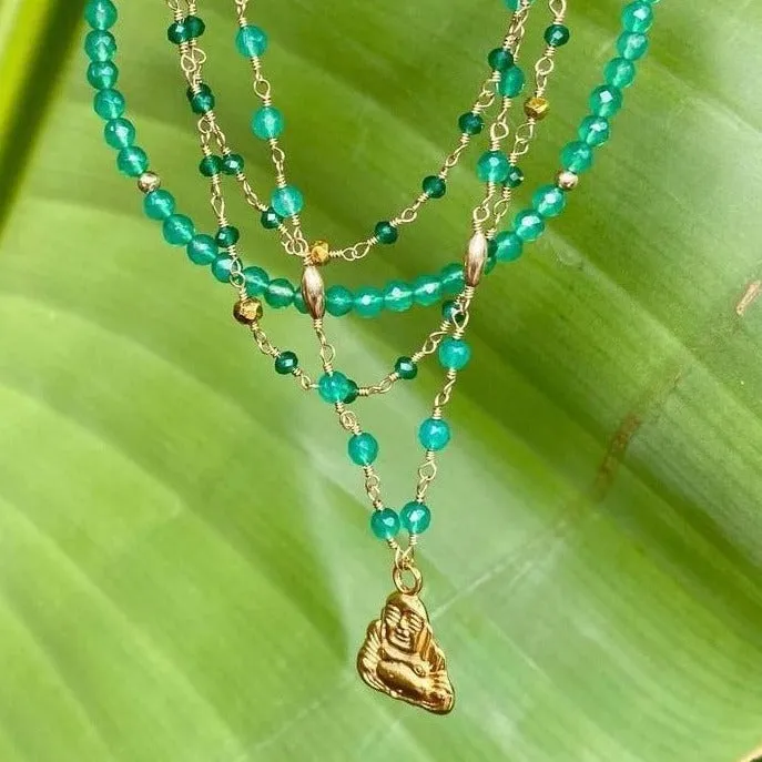 Onyx Necklace with Buddha
