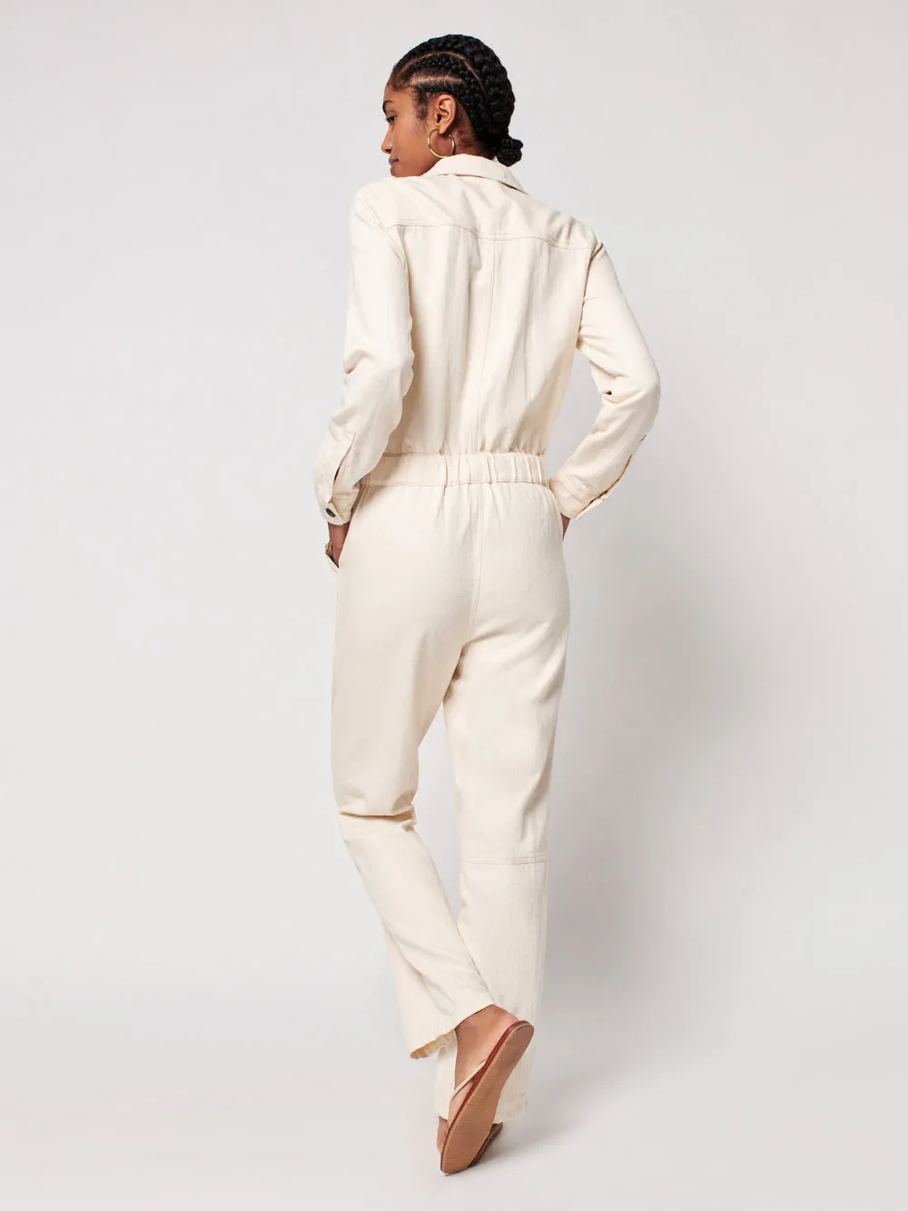 Overland Twill Jumpsuit in Natural
