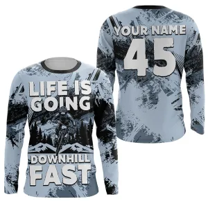 Personalized Name Kids NTB Downhill 3D Long Sleeve Mountain Bike Shirt Boys Girls Mens Cycling Clothes