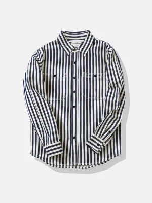 Pure Cotton Retro Style Striped Shirt