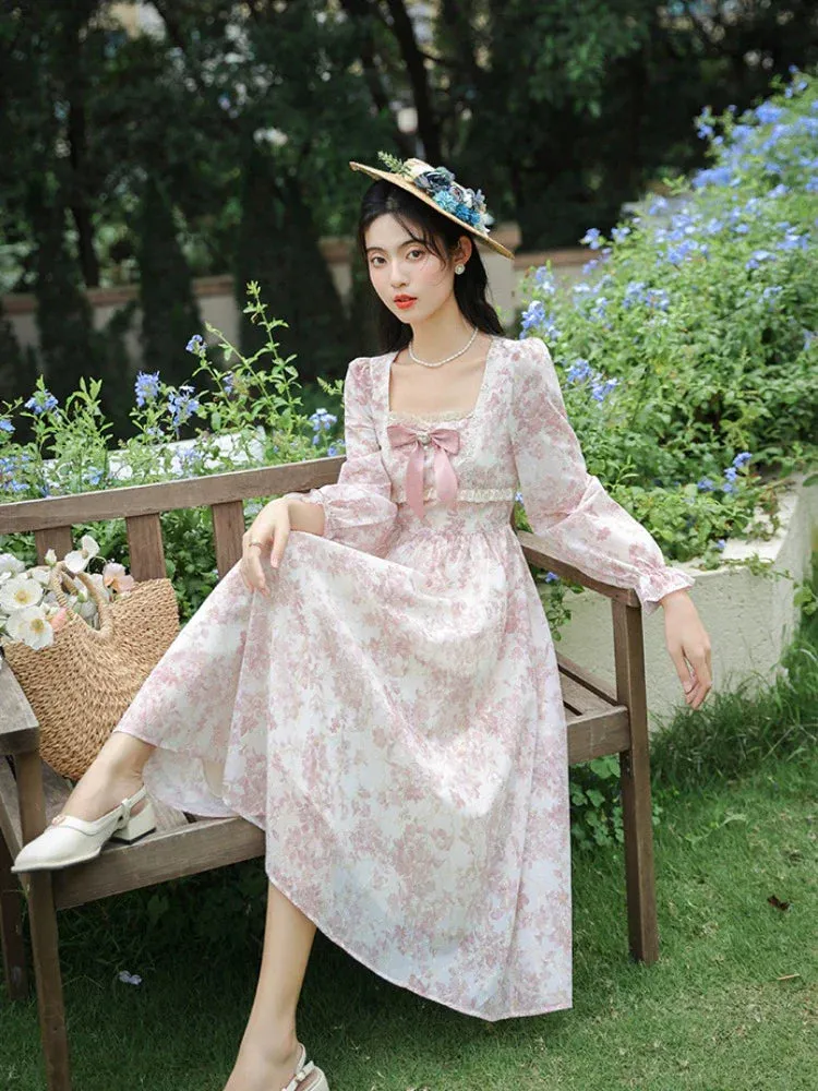 Pure Flower Dress Girly Retro Sweet