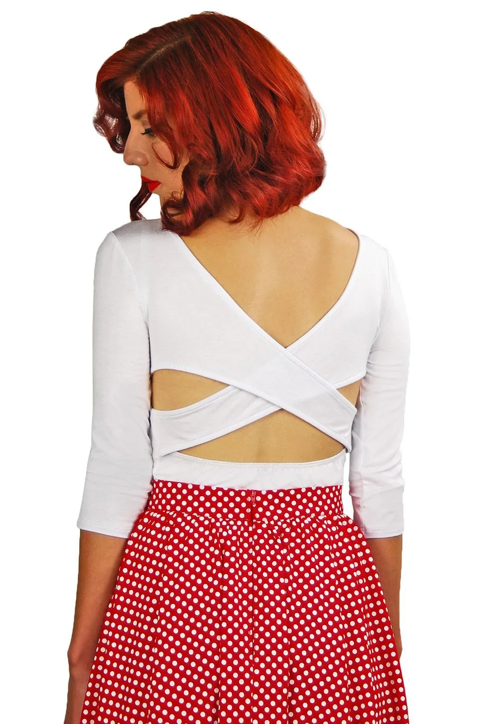 Retro Hop Cross Back 3/4 SleeveTop