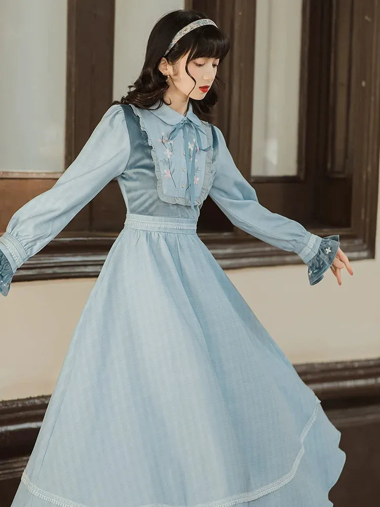 Retro Ice Blue Dress Ribbon