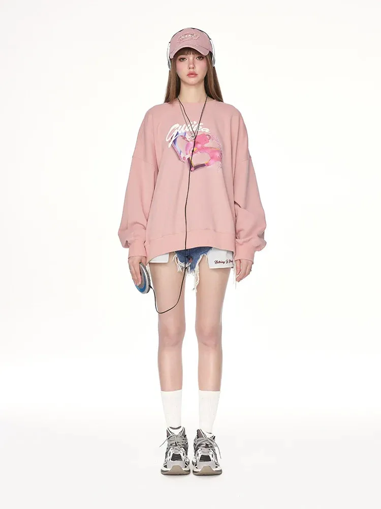 Retro Sweet Sweatshirt Logo Pinky Over
