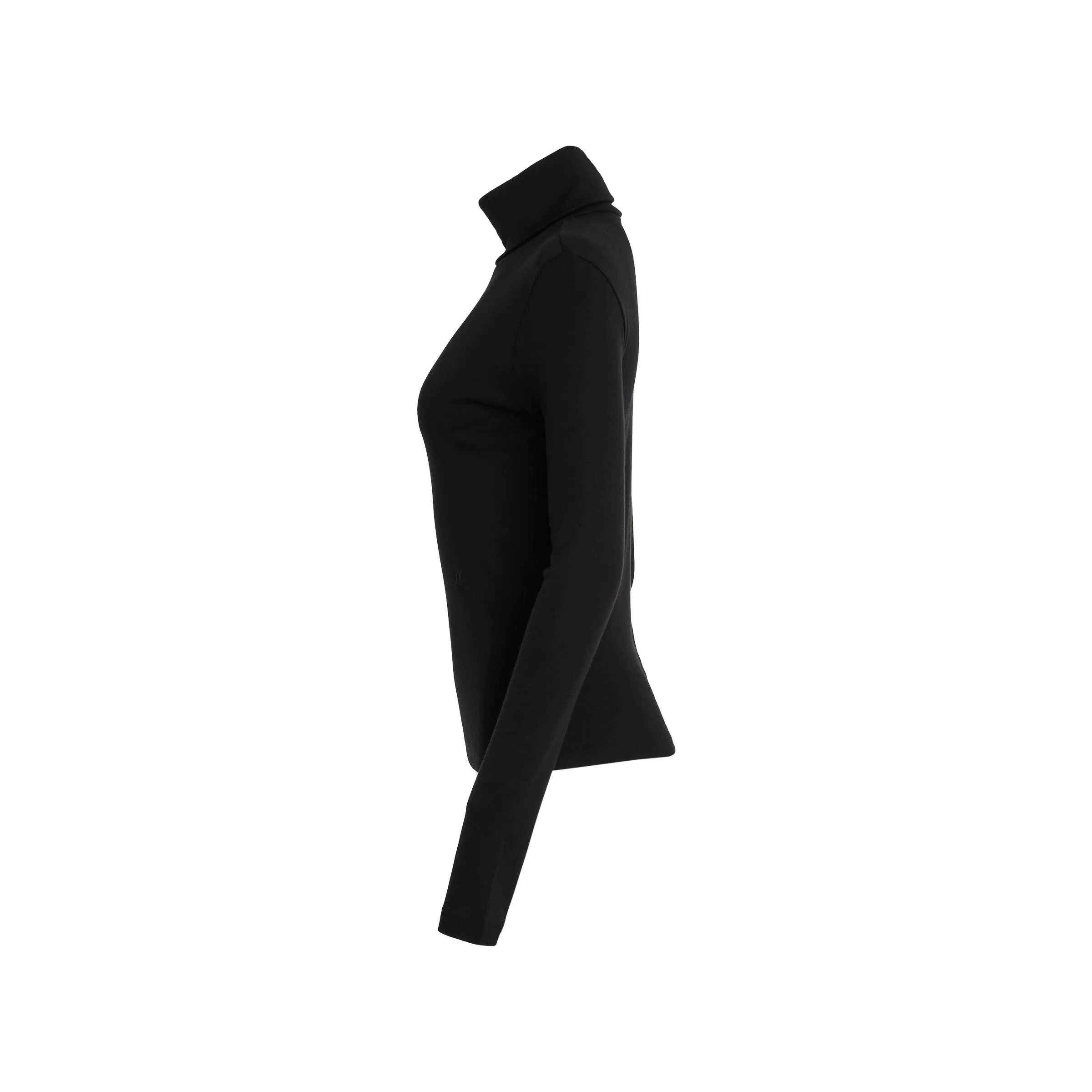 Rib Turtleneck in Black
