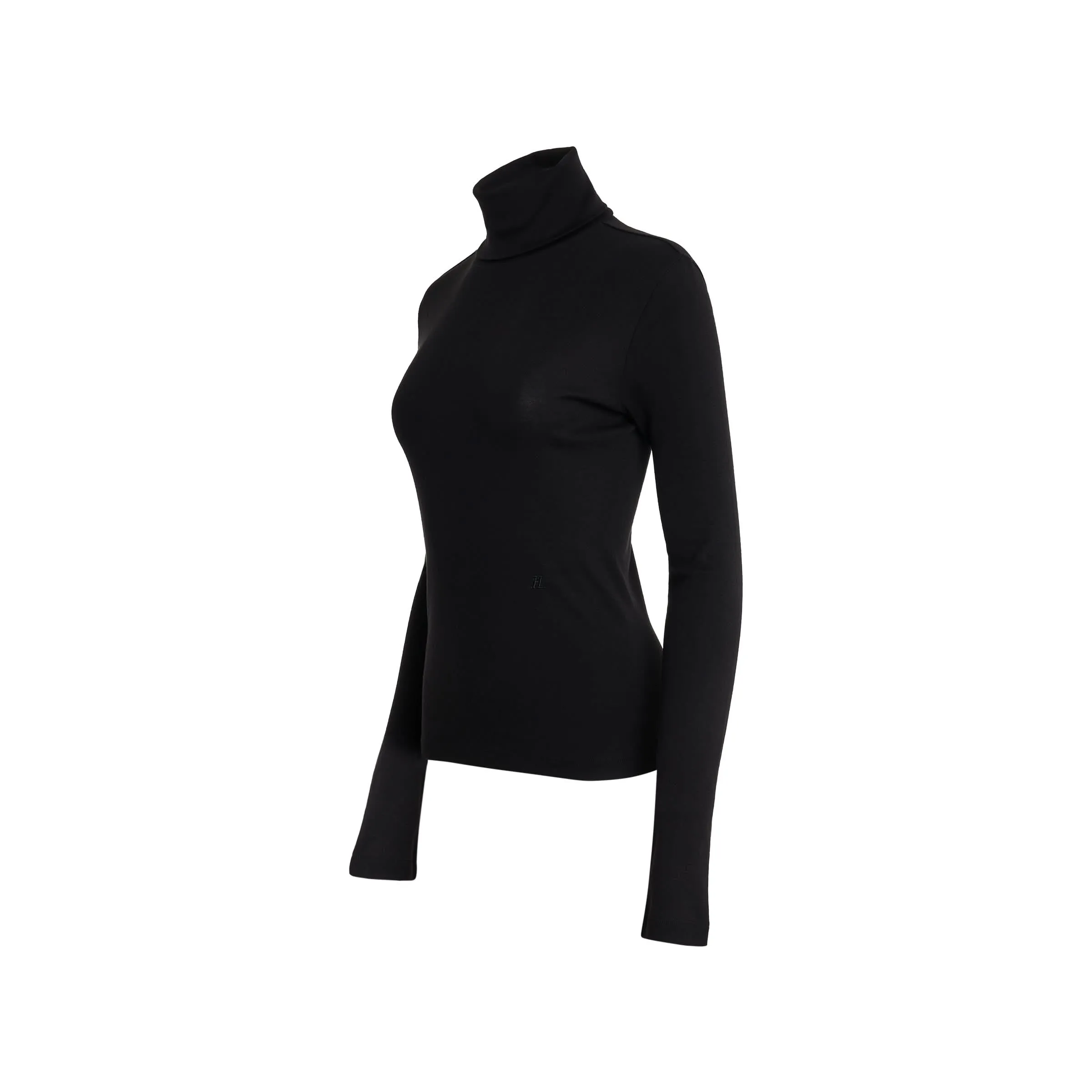 Rib Turtleneck in Black