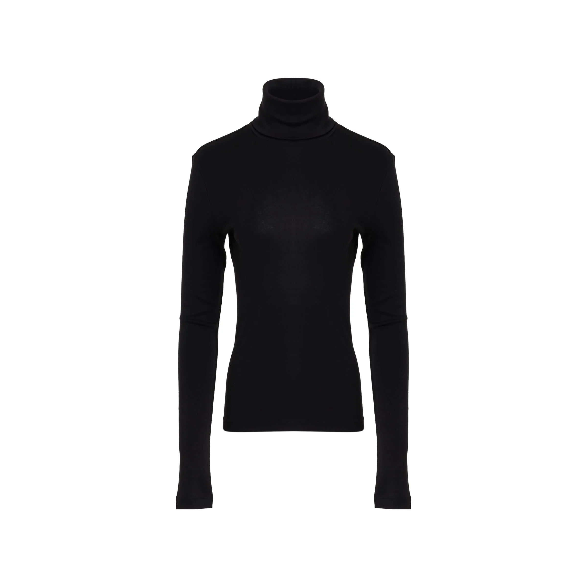 Rib Turtleneck in Black
