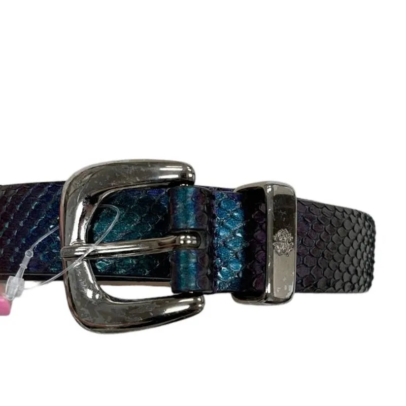 Roberto Cavalli Iridescent Snakeskin Belt Made in Italy 48/90