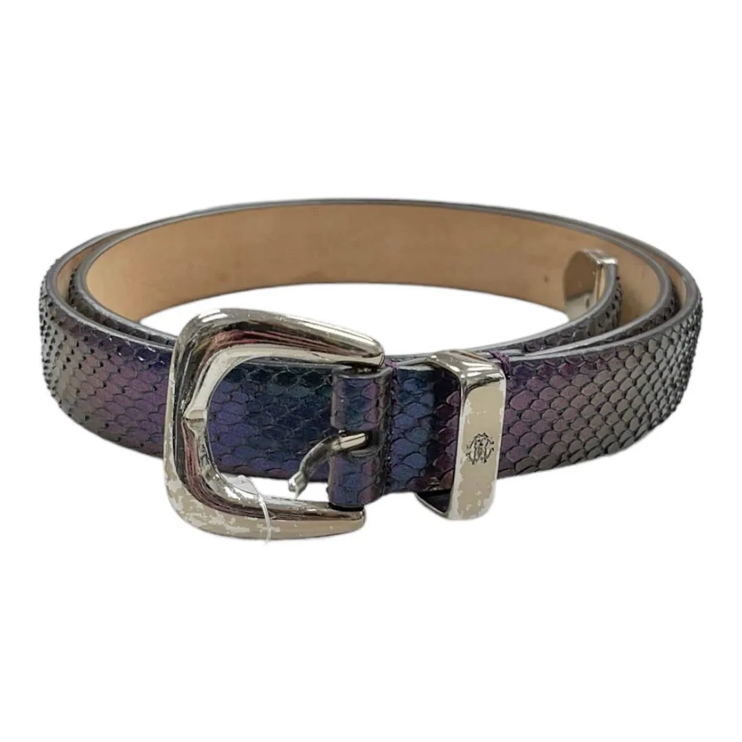 Roberto Cavalli Iridescent Snakeskin Belt Made in Italy 48/90