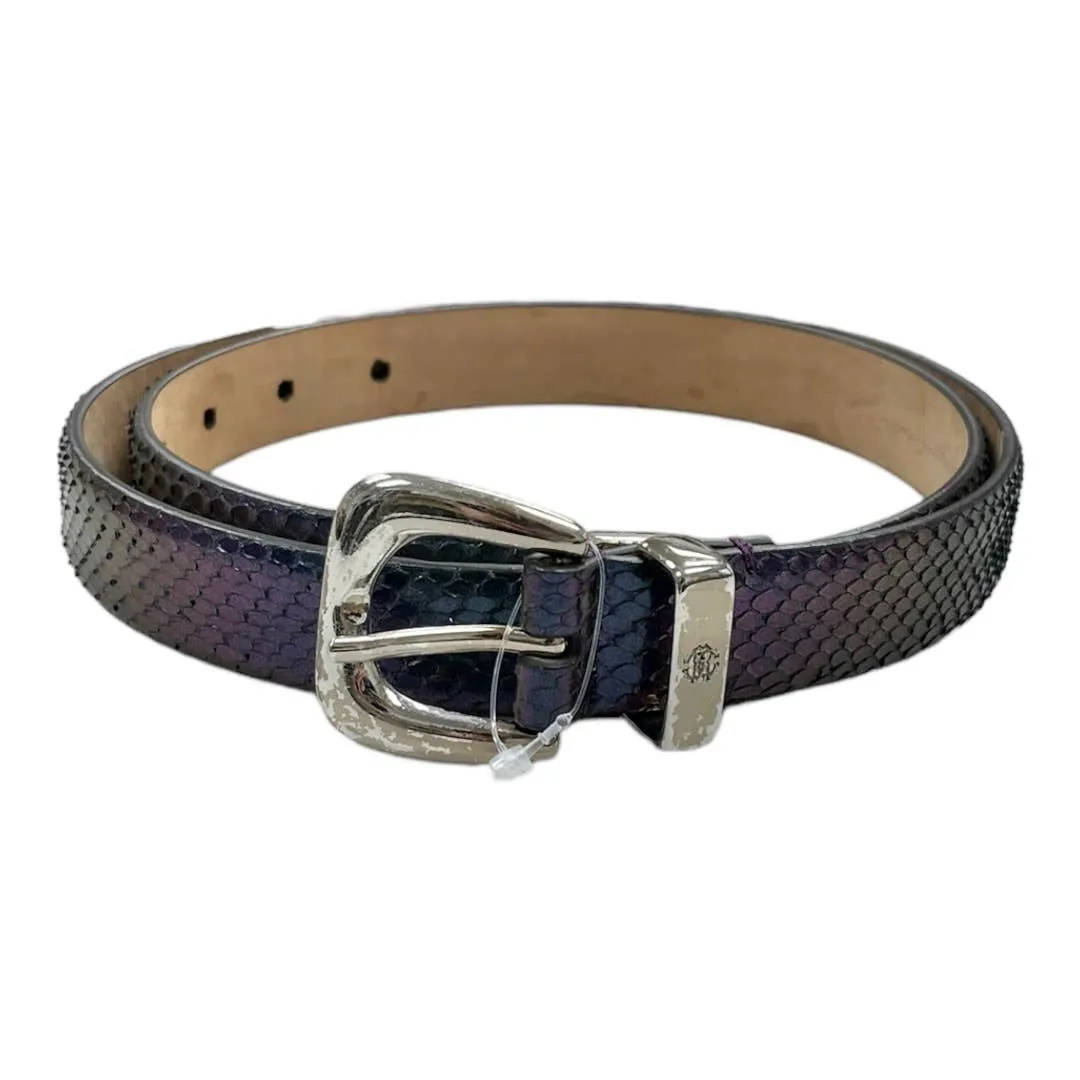 Roberto Cavalli Iridescent Snakeskin Belt Made in Italy 48/90