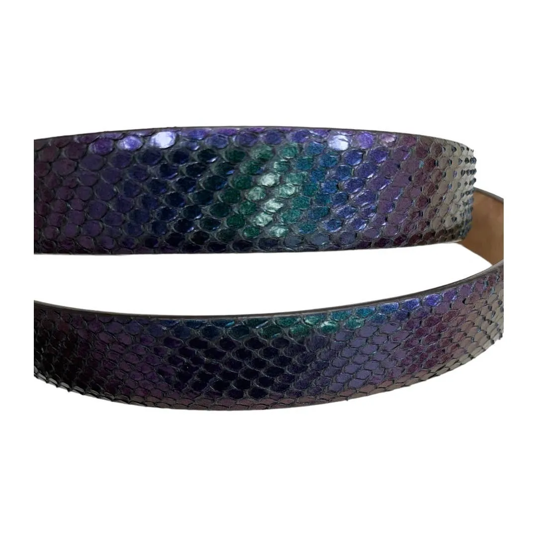 Roberto Cavalli Iridescent Snakeskin Belt Made in Italy 48/90