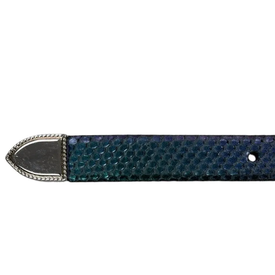 Roberto Cavalli Iridescent Snakeskin Belt Made in Italy 48/90