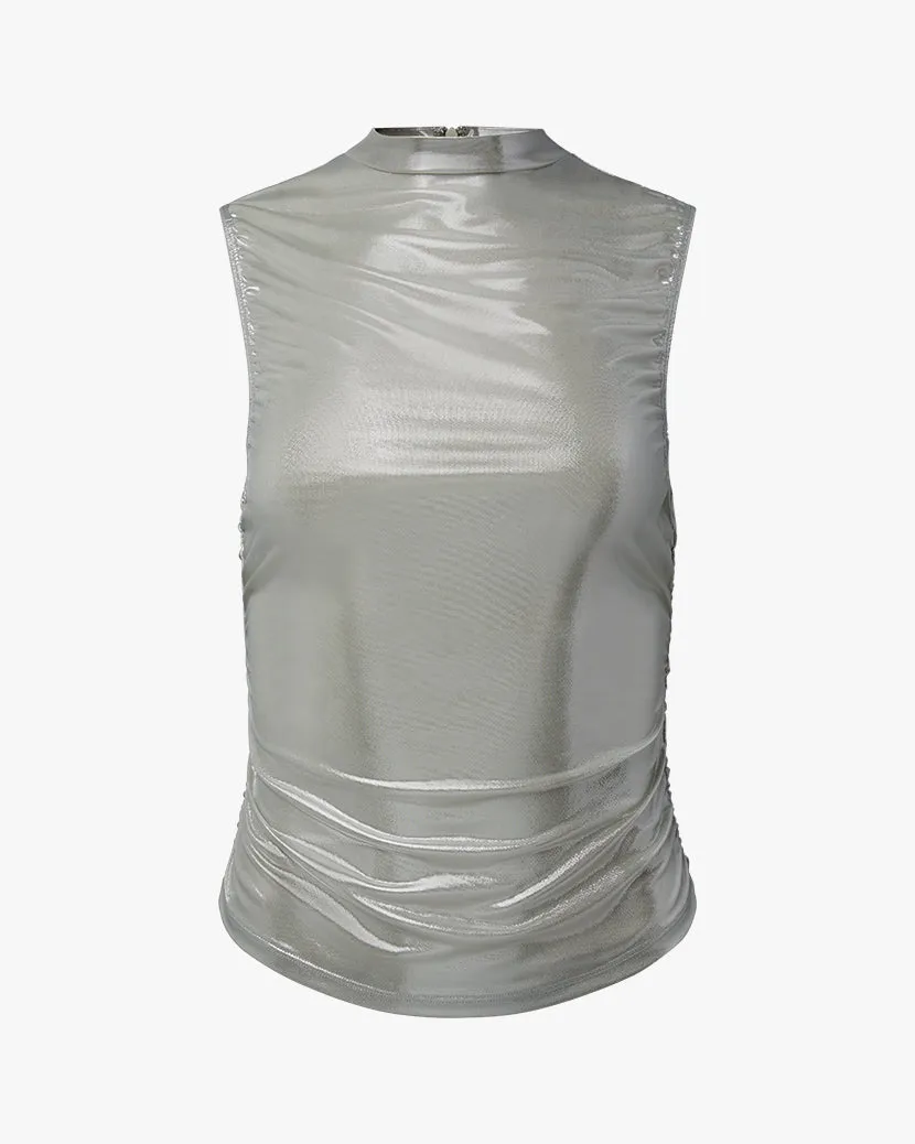 Ruched Turtleneck Top