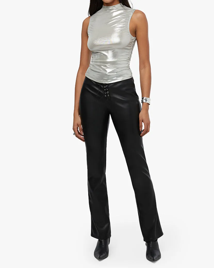 Ruched Turtleneck Top