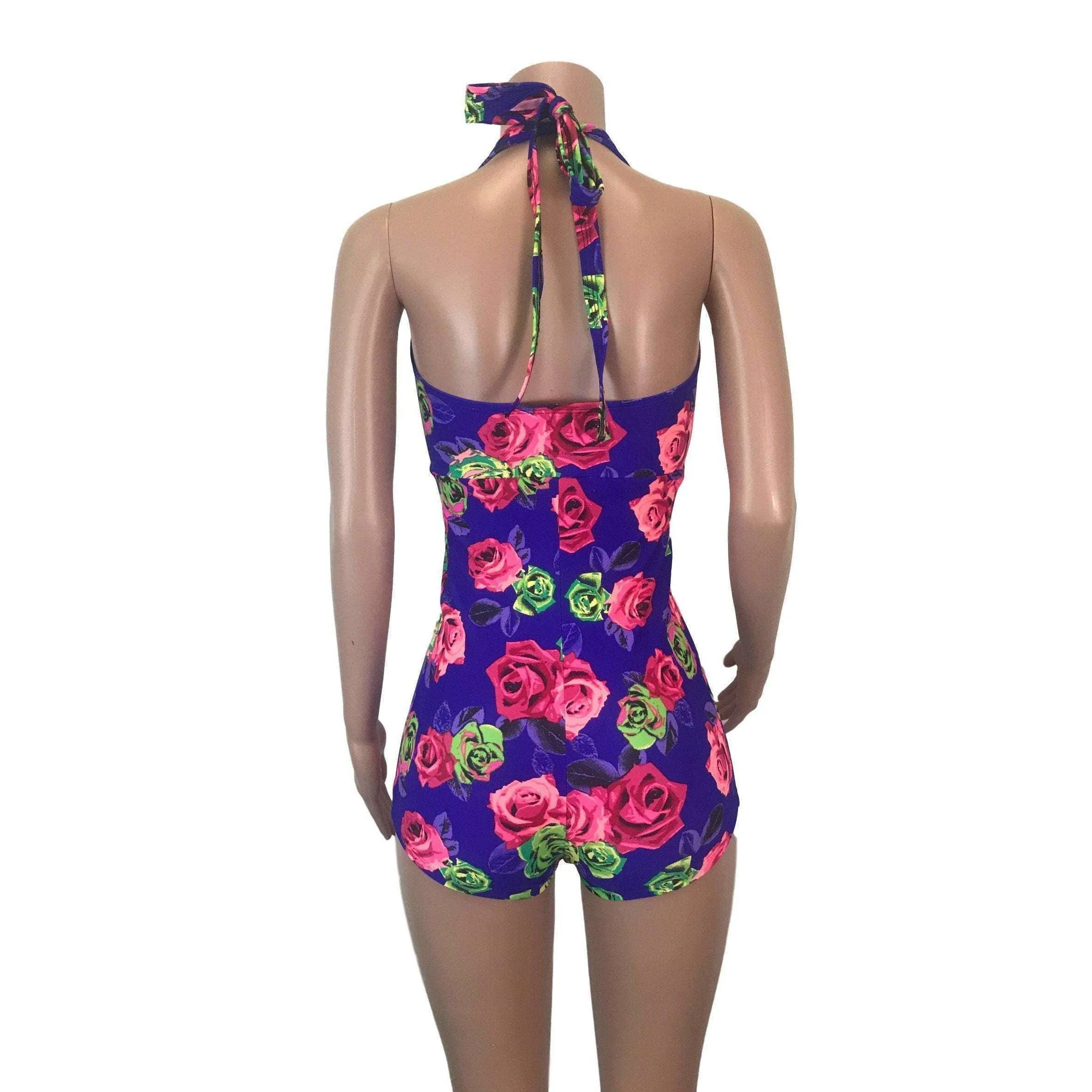 SALE - Halter Romper - Neon Rose
