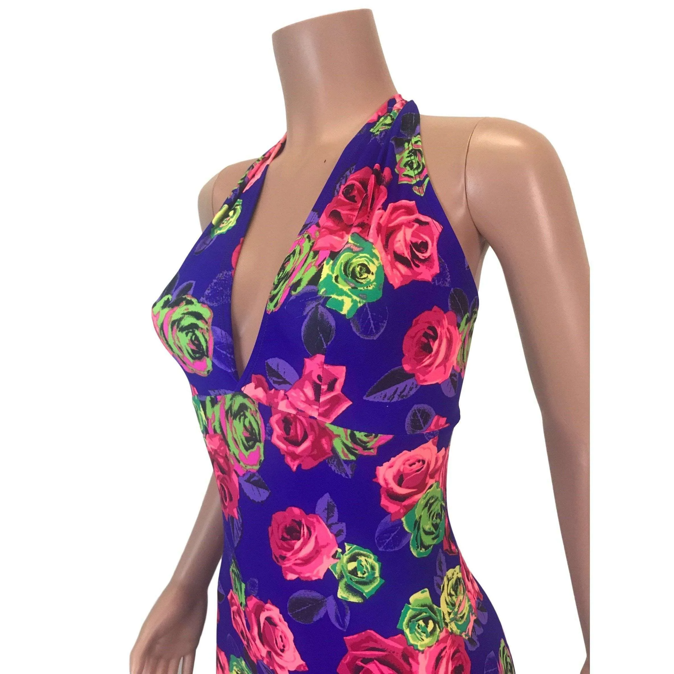 SALE - Halter Romper - Neon Rose