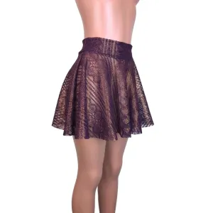 SALE - Skater Skirt - Purple Metallic Lace