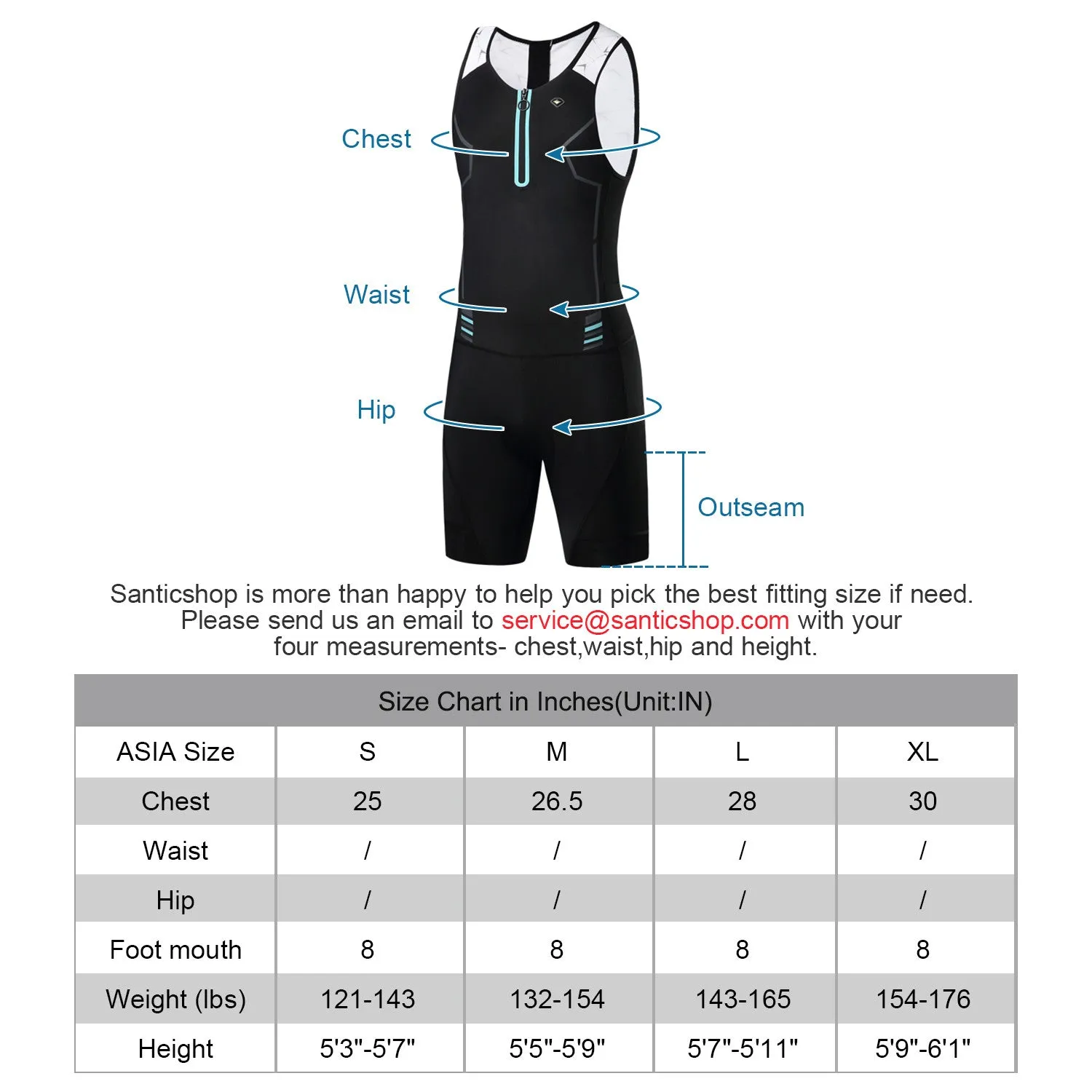 Santic Andean Black Men Triathlon Overall Sleeveless