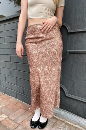 Satin Ditsy Cheetah Print Skirt