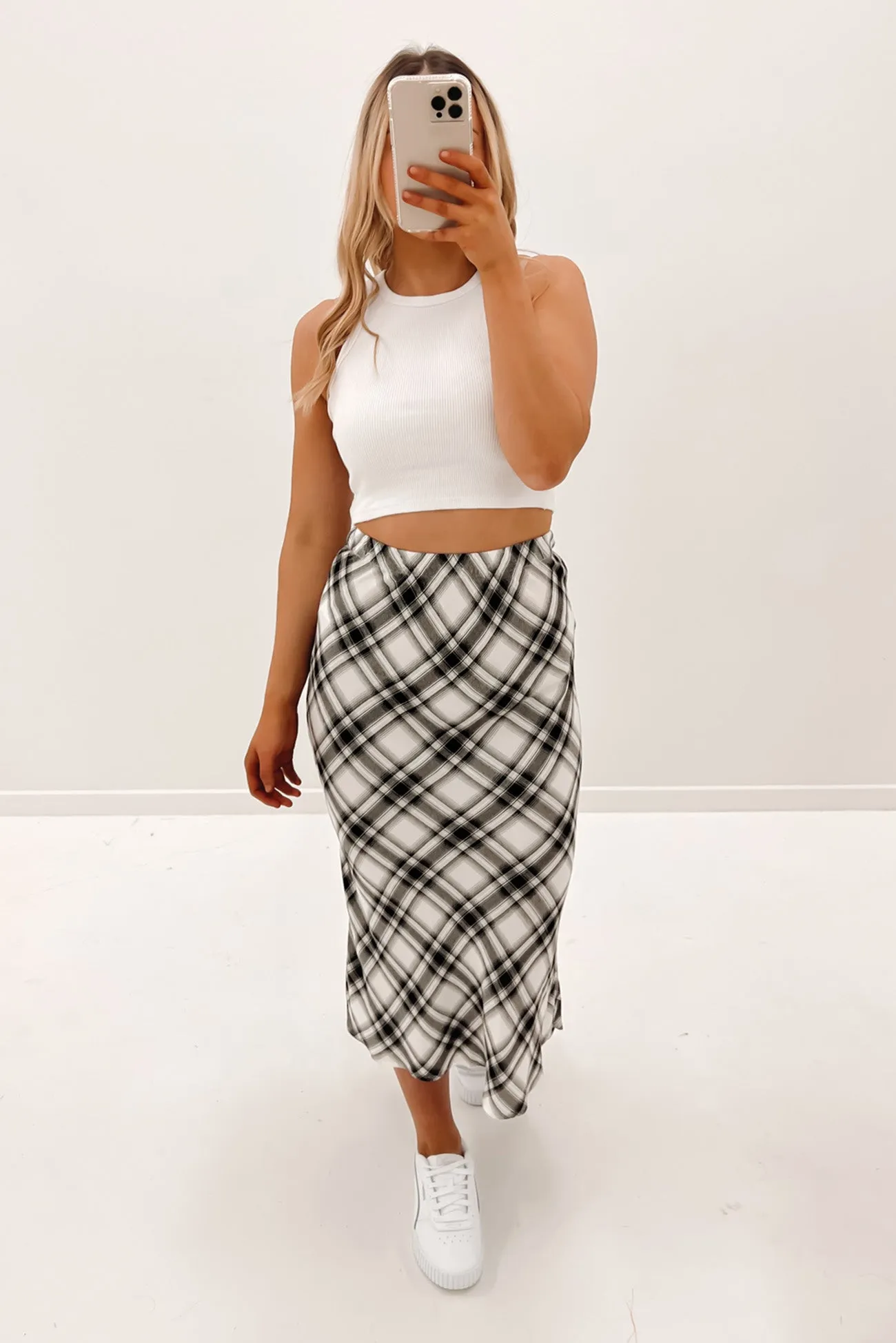 Sofie Midi Skirt Check