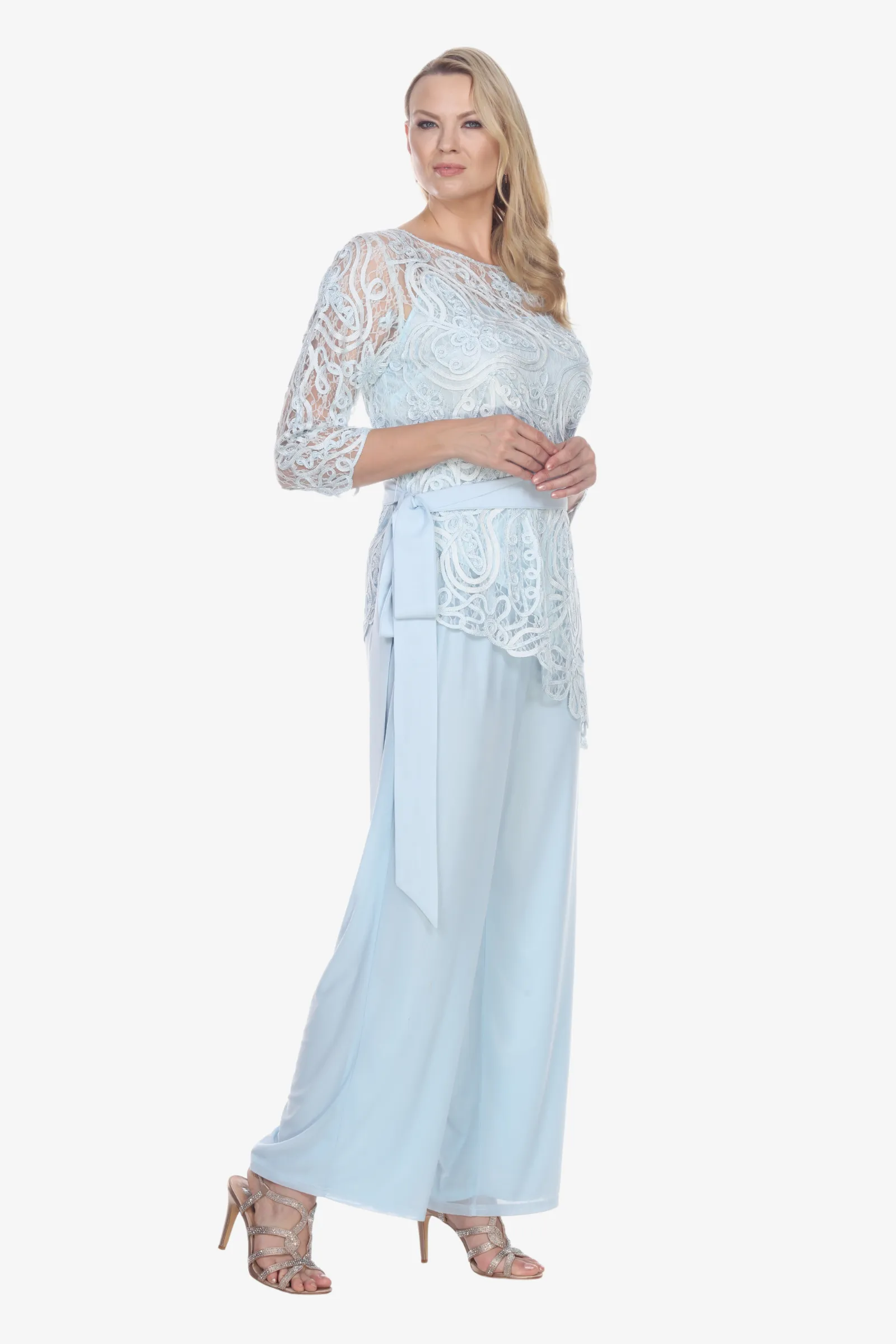 Soulmates 1604 Evening Asymmetrical Top with Pants Set