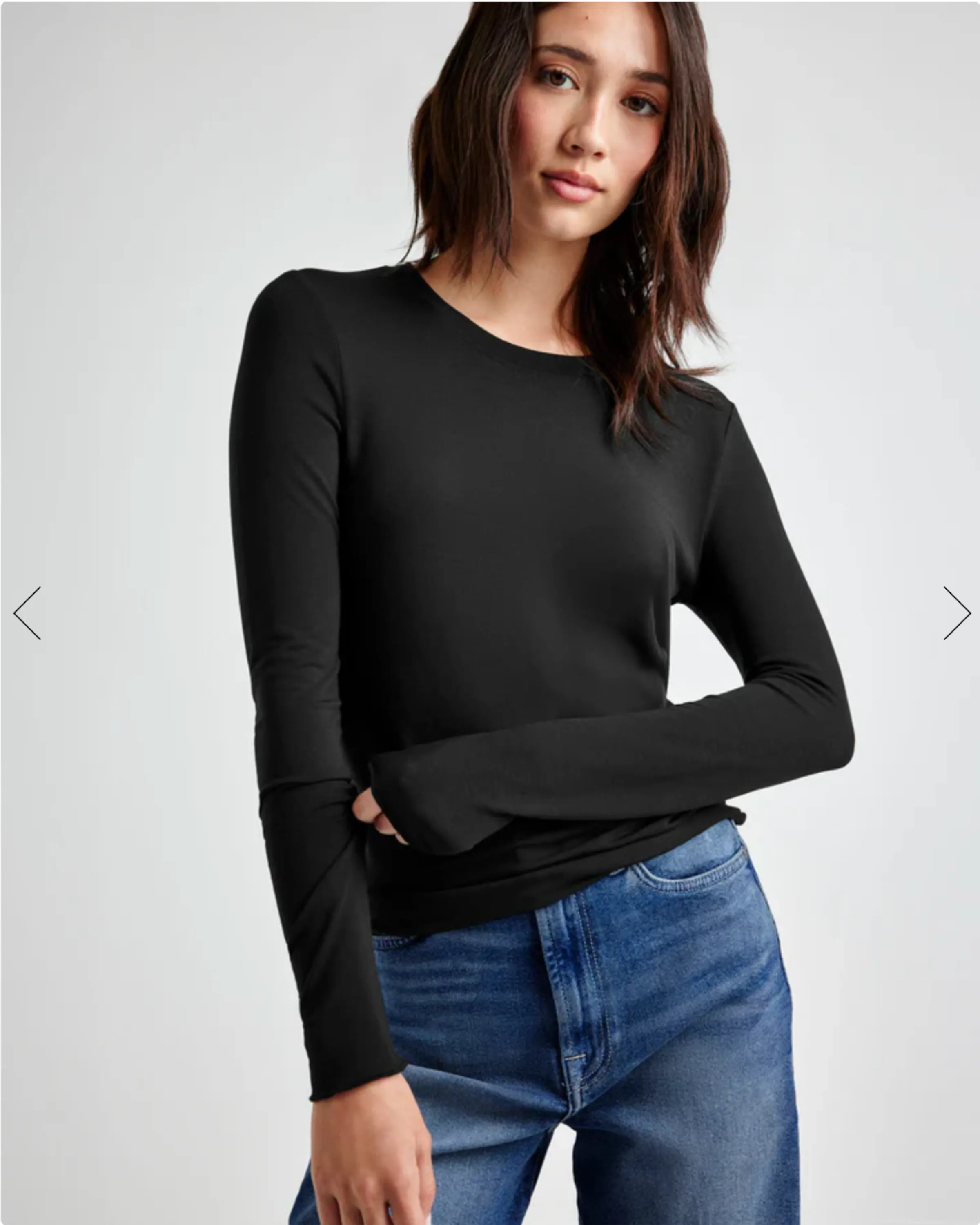 Splendid Bamboo Long Sleeve Tee black