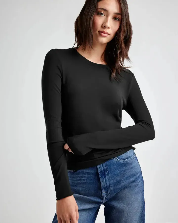 Splendid Bamboo Long Sleeve Tee- Black