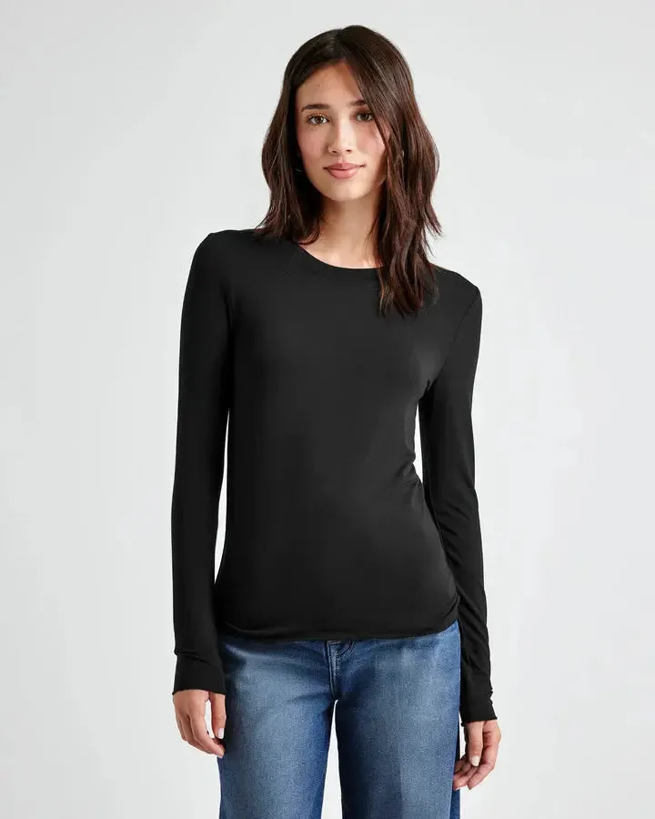 Splendid Bamboo Long Sleeve Tee- Black