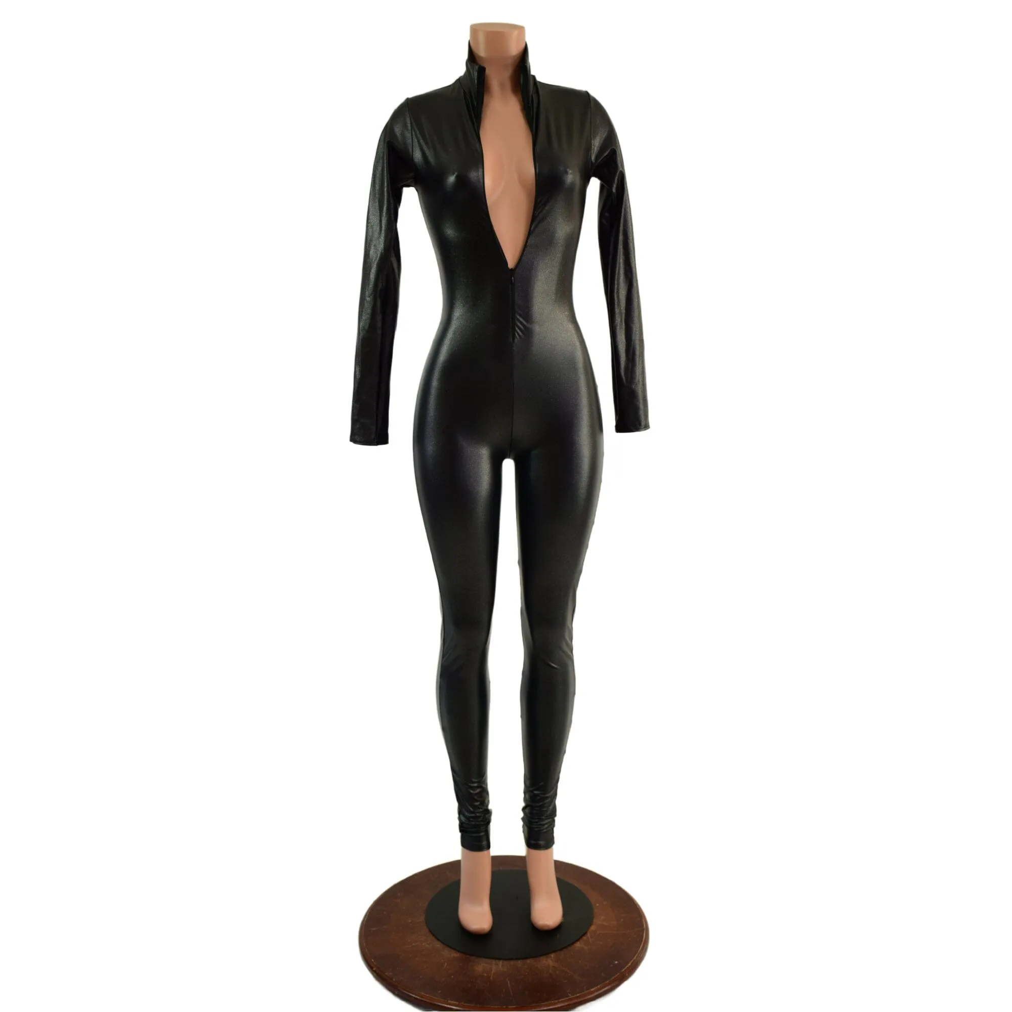 Stingray PU Coated Spandex Catsuit with Front Zipper