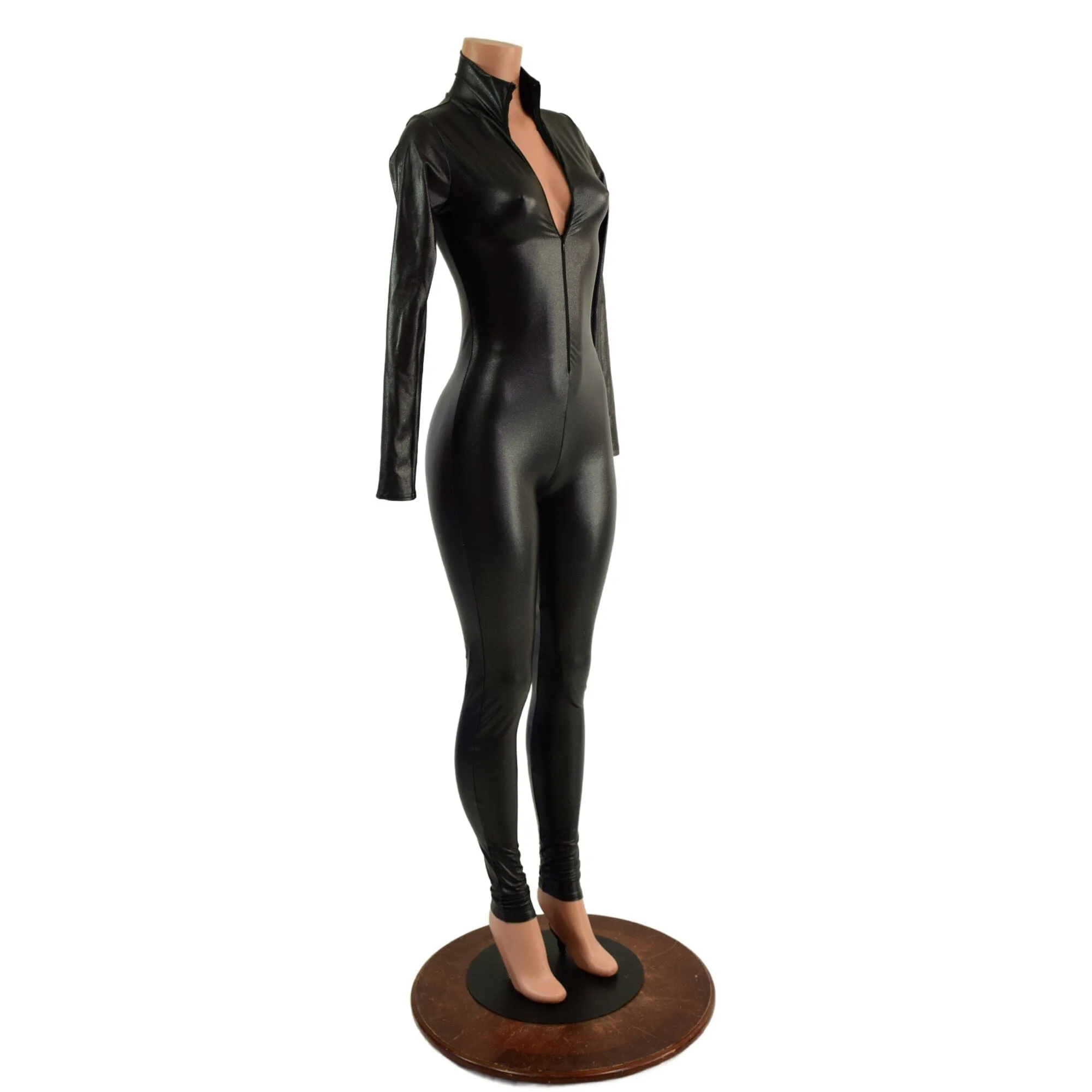 Stingray PU Coated Spandex Catsuit with Front Zipper